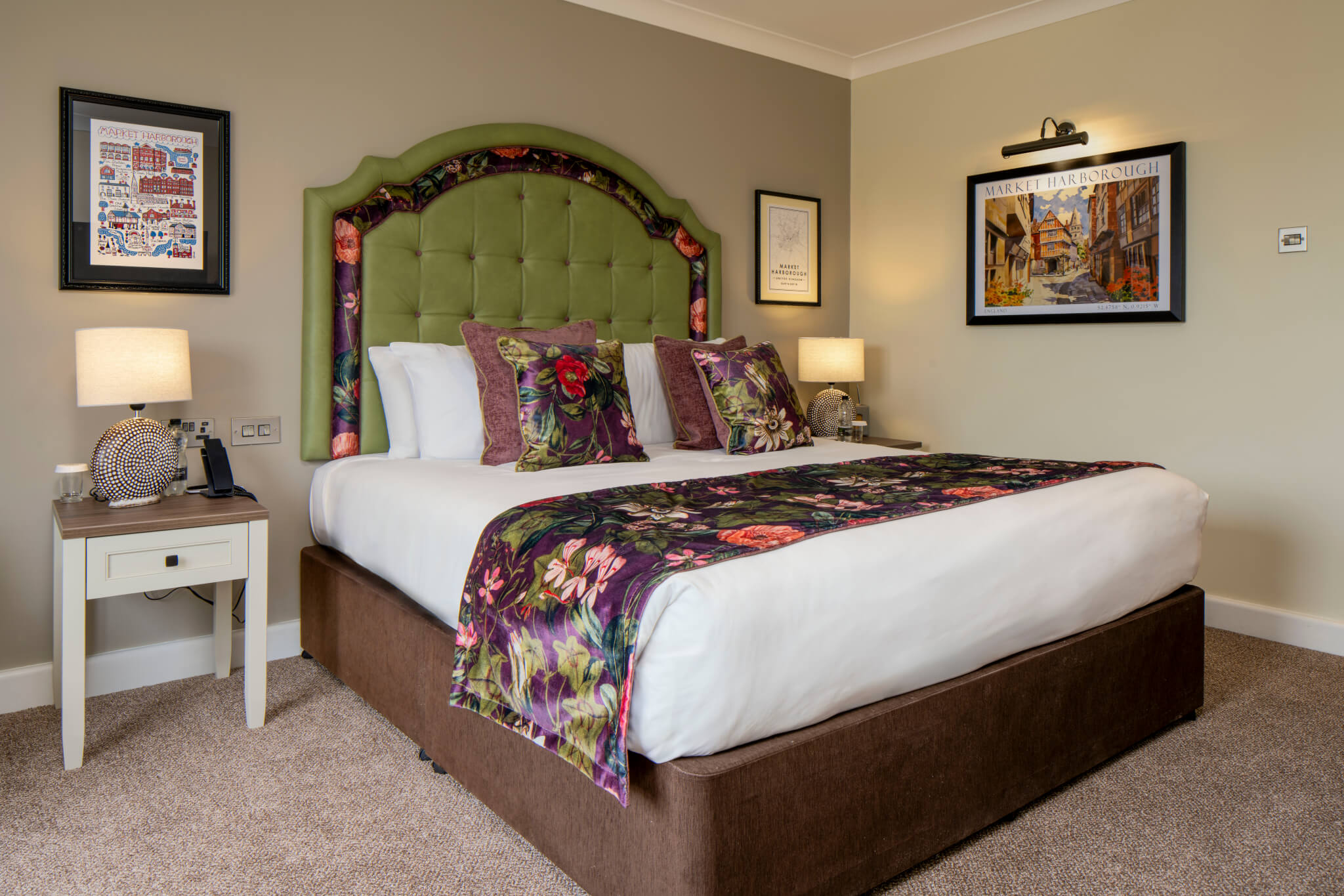 Deluxe Double Room Three Swans Hotel Market Harborough Bedroom Space